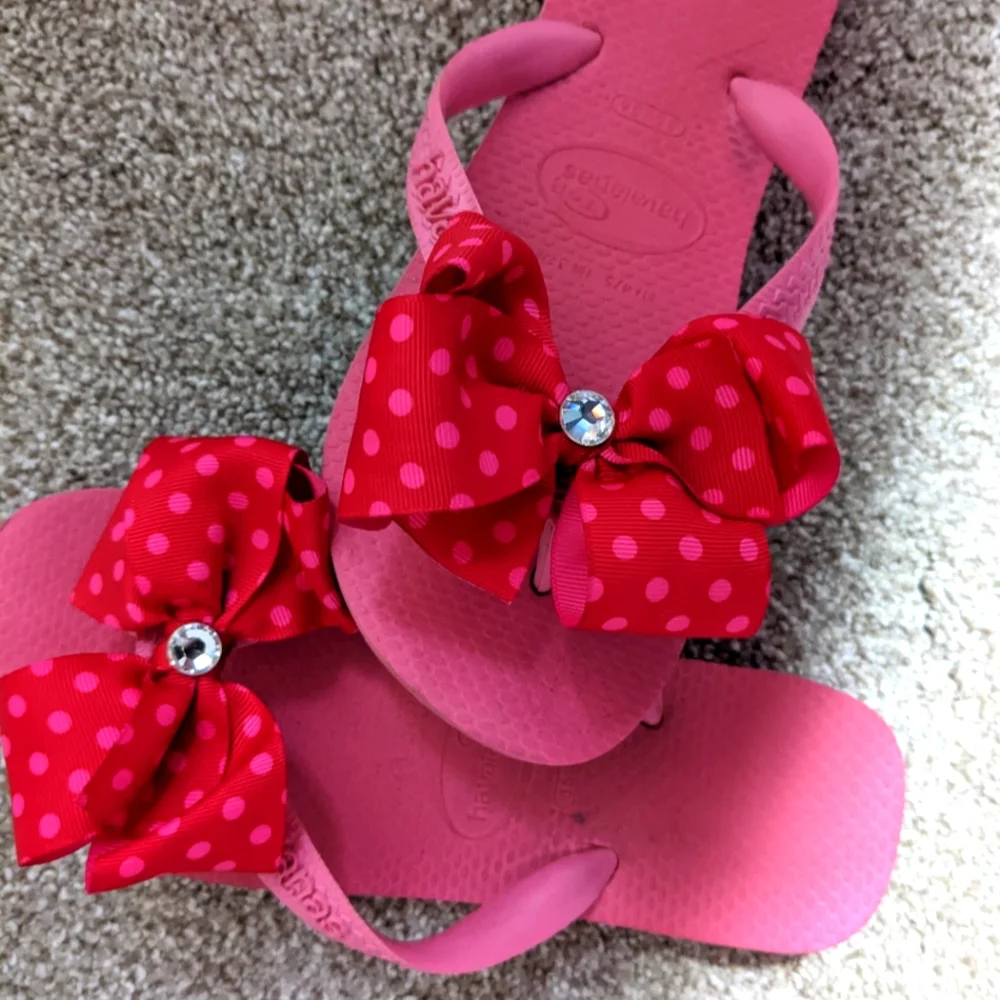 Pink Polka Dot Havaianas Flip Flop Thong Sandals